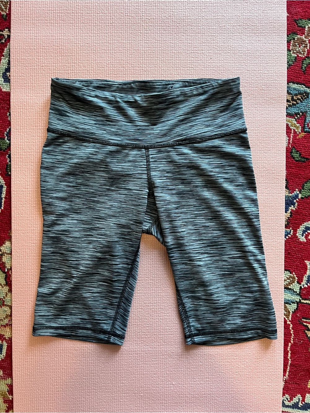 Champion Women's Gray Space-Dye High-Rise Bike Shorts